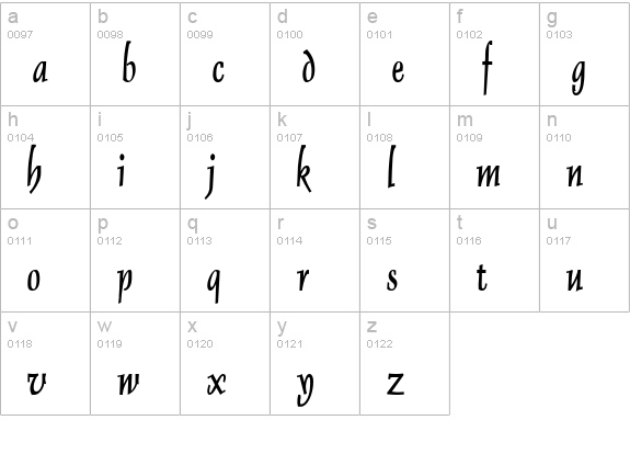 Dolphin Thin Bold lowercase a-z preview