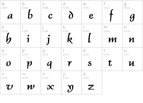 Dolphin Wide Bold lowercase a-z preview