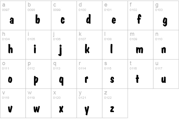 Dom Bold lowercase a-z preview