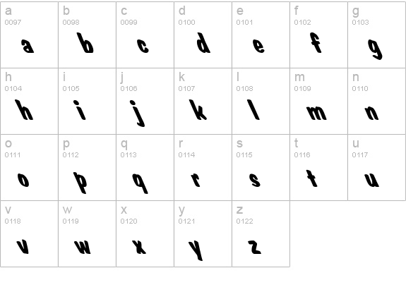 Dom Casual Extreme Lefty lowercase a-z preview