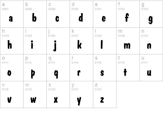 DomCasual-Bold lowercase a-z preview