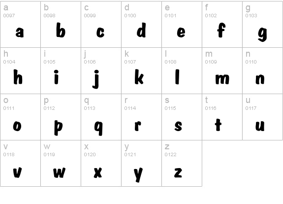 DomCasual-Bold Wd lowercase a-z preview