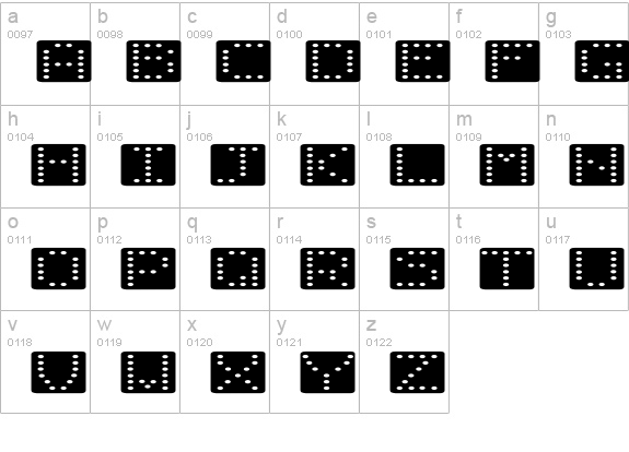 Domino flad lowercase a-z preview