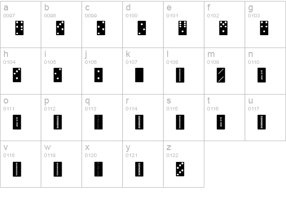 Dominoes lowercase a-z preview