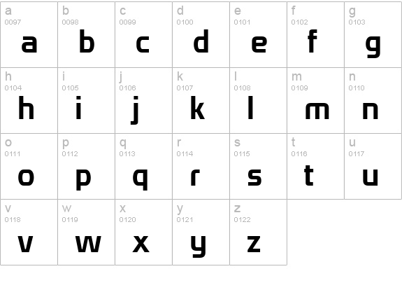 Domyouji lowercase a-z preview