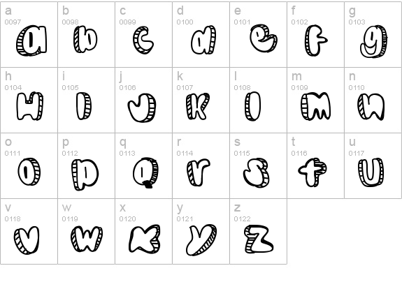 Doodle lowercase a-z preview