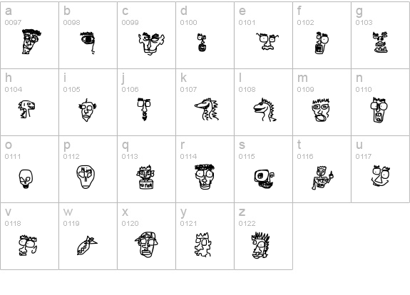 Doodle Dudes of Doom lowercase a-z preview