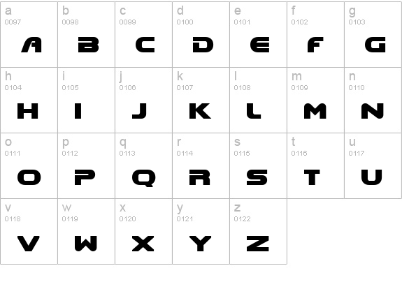 DooM lowercase a-z preview