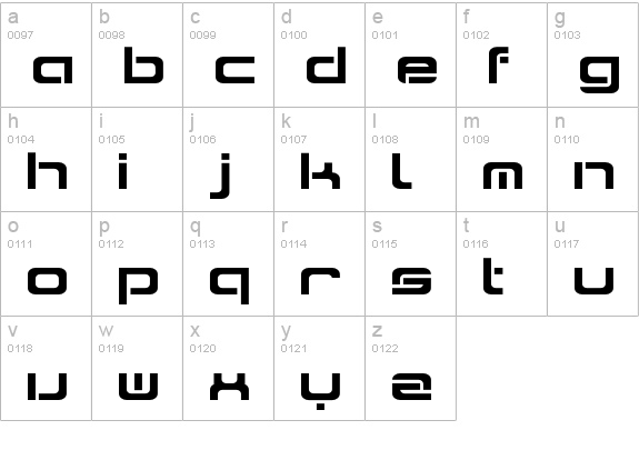 DOOMED lowercase a-z preview