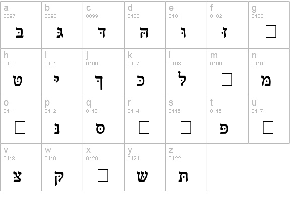 Dor Regular lowercase a-z preview