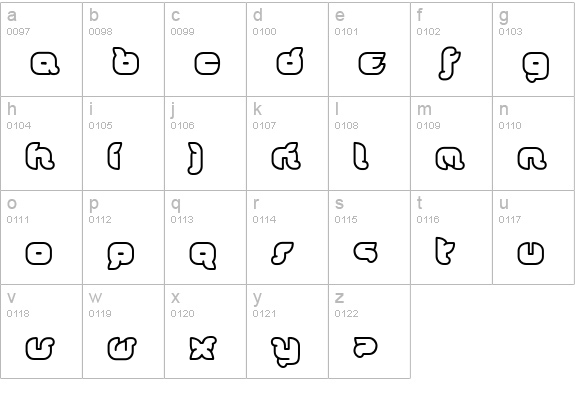 DorisOrange-Juicy-Regular lowercase a-z preview