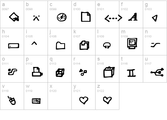 Dot Com lowercase a-z preview