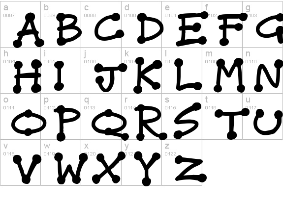 Dot Stick Doodles
 lowercase a-z preview