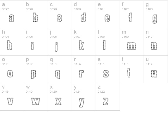 Dot Trail lowercase a-z preview