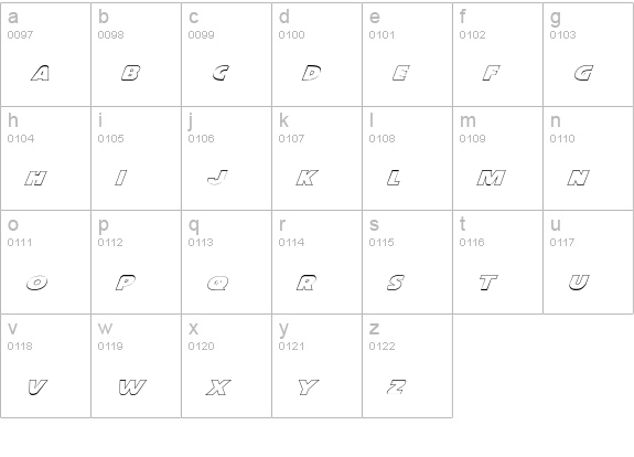 Dot.com Reverse Pro lowercase a-z preview