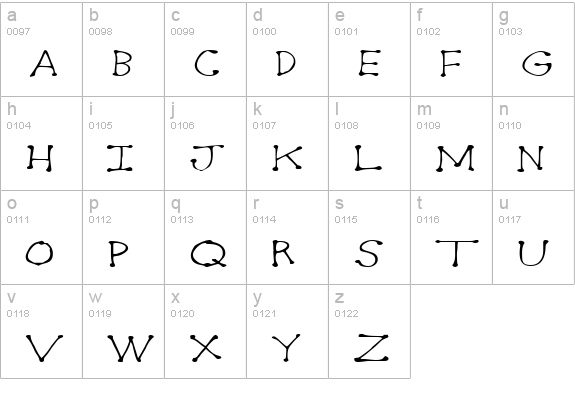 Dot2Dot lowercase a-z preview