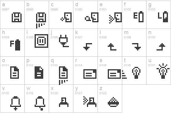 Dotto-One lowercase a-z preview