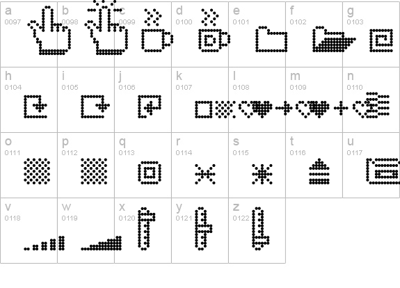 Dotto-Too lowercase a-z preview