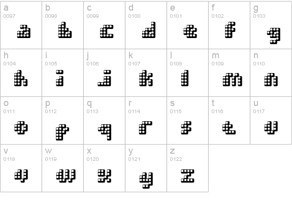 Double Strike lowercase a-z preview