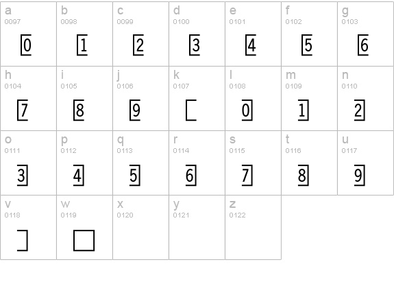 DoubleDigits-Square lowercase a-z preview