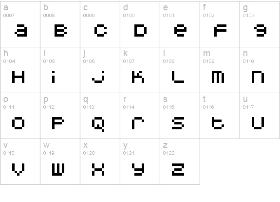 DoubleOhOne lowercase a-z preview