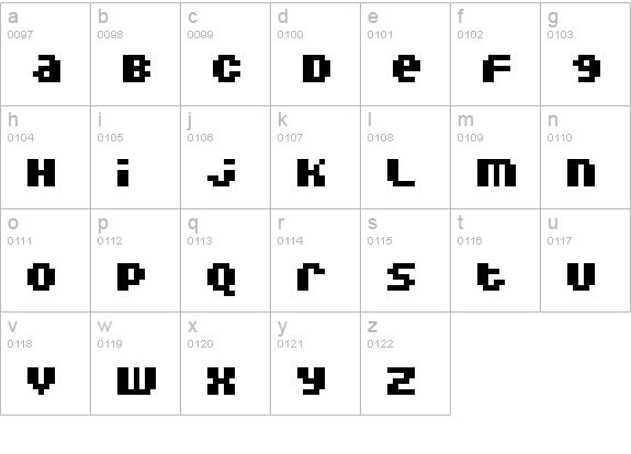 DoubleOhOne Bold lowercase a-z preview