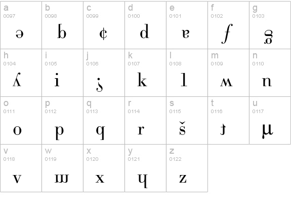 Doubletake lowercase a-z preview