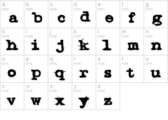 Dozen lowercase a-z preview