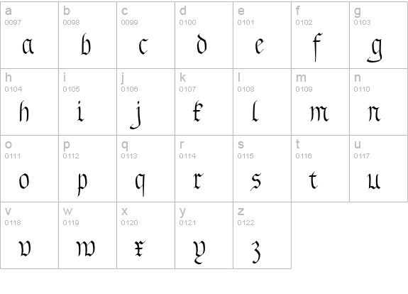 Drachenfels lowercase a-z preview