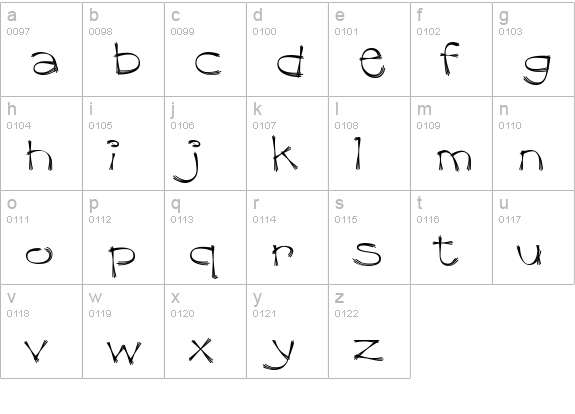 Dragline BTN Dm lowercase a-z preview