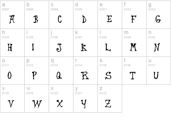 Dragon Harbour lowercase a-z preview
