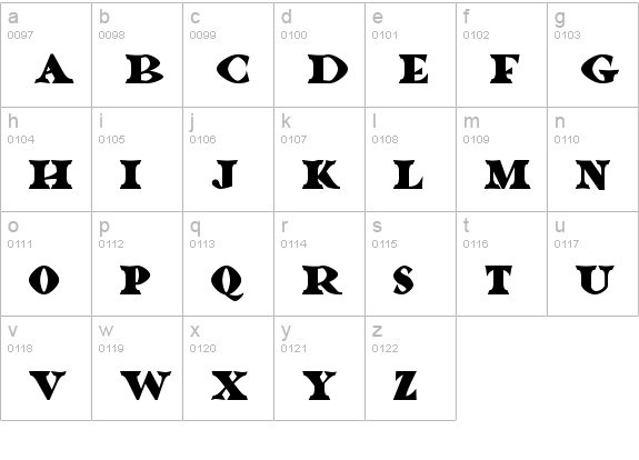 Dragon Lands
 lowercase a-z preview