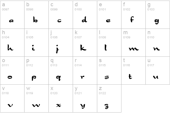 Dragonfly lowercase a-z preview