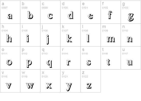 DragonShadow-Bold lowercase a-z preview