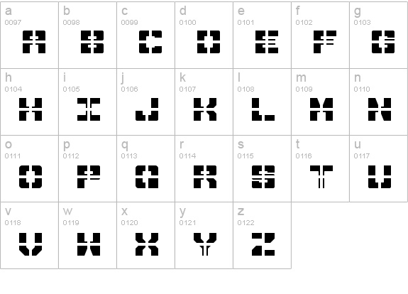 Drawn and Quartered lowercase a-z preview