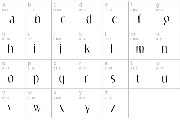 Dream Orphans Gaunt lowercase a-z preview
