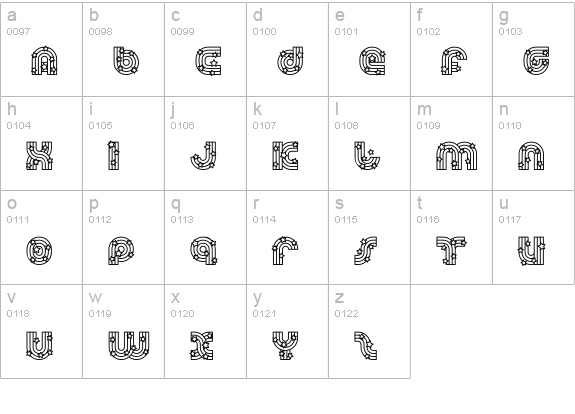 Dreamland Stars lowercase a-z preview