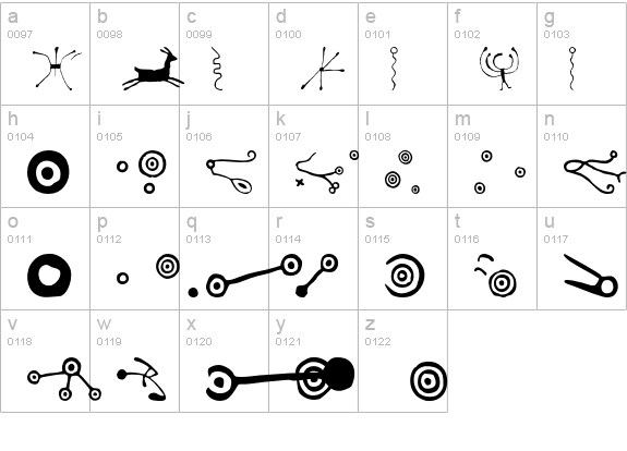 Dreamtime lowercase a-z preview