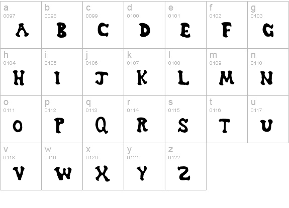Dreamwish lowercase a-z preview