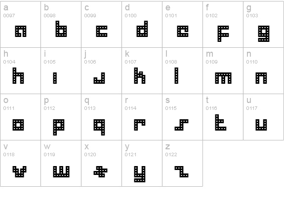 Drid Herder lowercase a-z preview