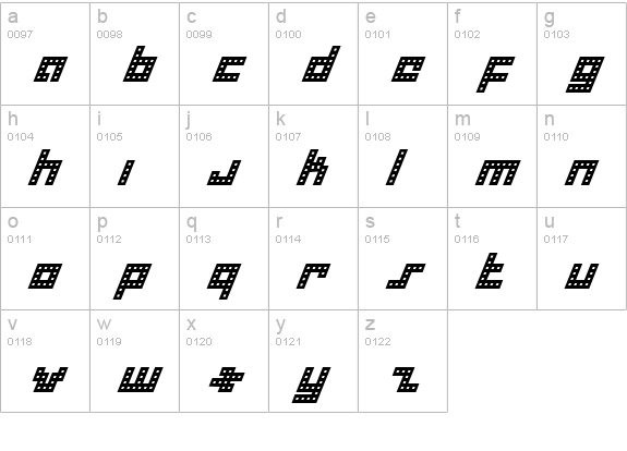 Drid Herder Italic lowercase a-z preview
