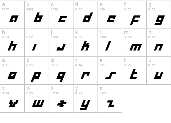 Drid Herder Solid Italic lowercase a-z preview