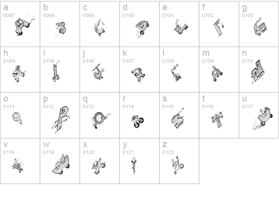 Drivers lowercase a-z preview