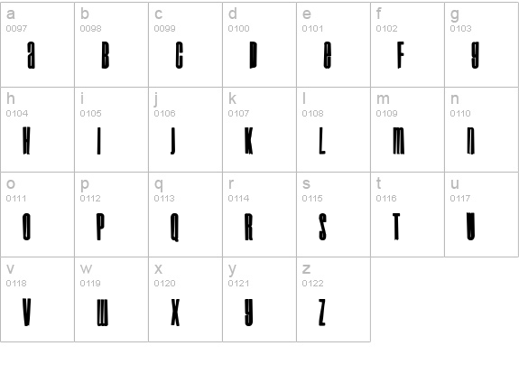 Droid Ink lowercase a-z preview