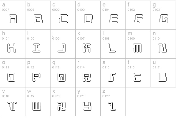Droid Lover 3D Expanded lowercase a-z preview
