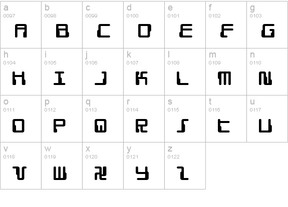 Droid Lover Expanded lowercase a-z preview