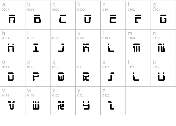 Droid Lover Laser lowercase a-z preview