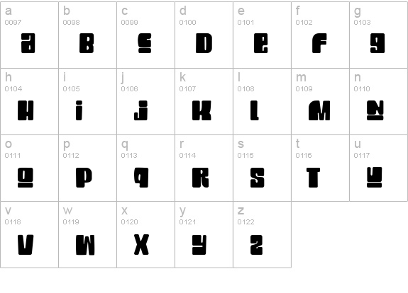 Drolly lowercase a-z preview