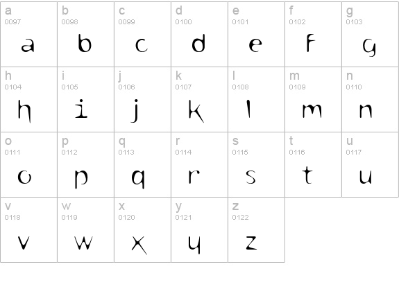 DropletLite lowercase a-z preview