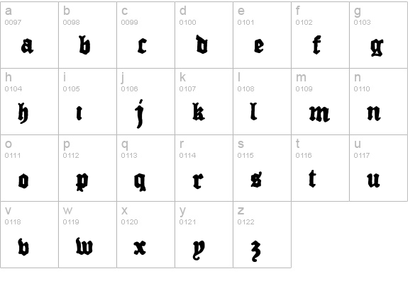 Drugstore Regular lowercase a-z preview